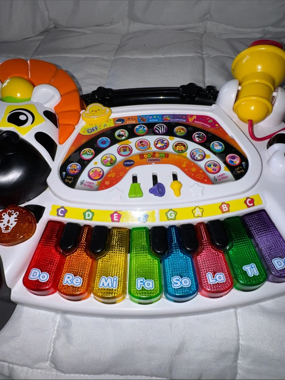 Vibrant Zebra Musical Learning Piano - Multicolor Kids Toy
